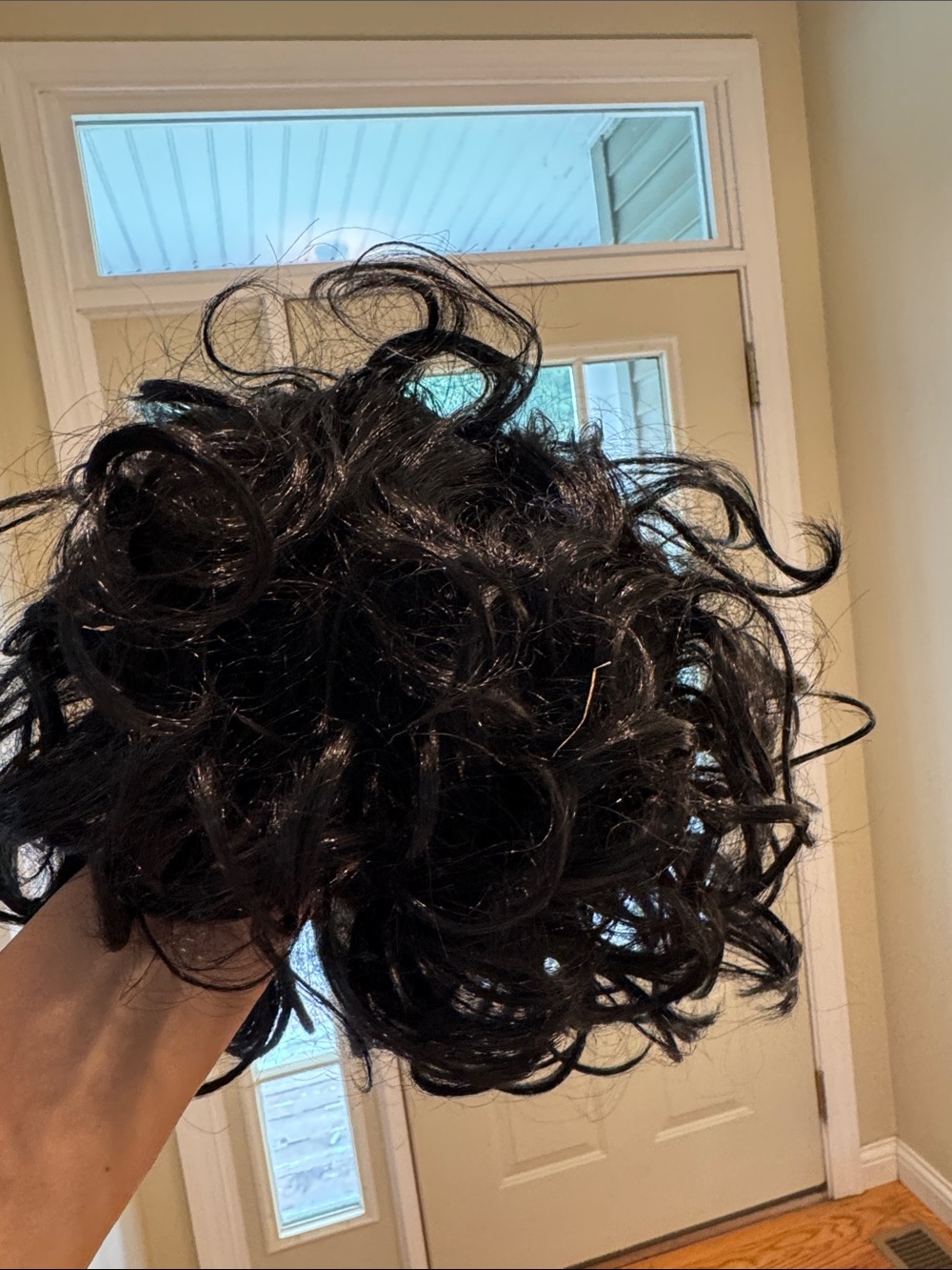 Halloween wig, short Black Curly Hairpiece - Unbranded